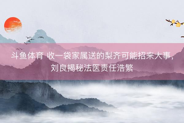 斗鱼体育 收一袋家属送的梨齐可能招来大事，刘良揭秘法医责任浩繁