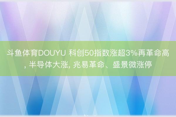 斗鱼体育DOUYU 科创50指数涨超3%再革命高, 半导体大涨, 兆易革命、盛景微涨停