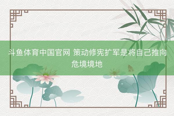 斗鱼体育中国官网 策动修宪扩军是将自己推向危境境地