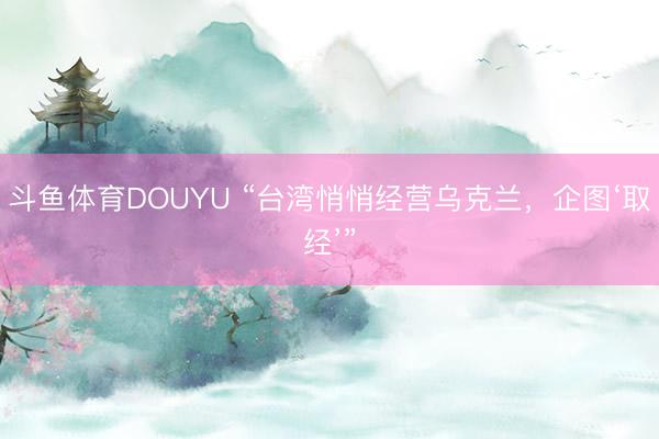 斗鱼体育DOUYU “台湾悄悄经营乌克兰，企图‘取经’”