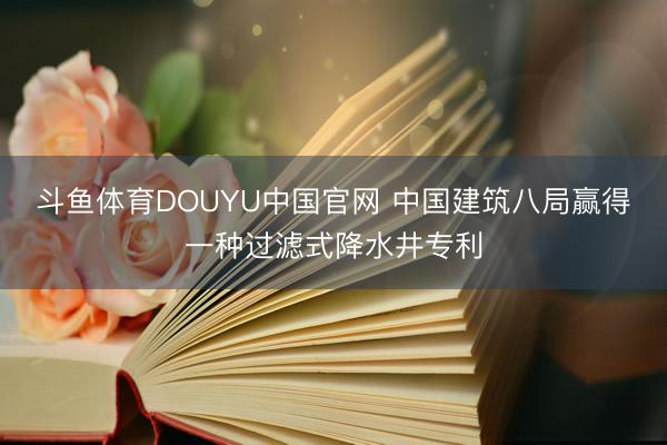 斗鱼体育DOUYU中国官网 中国建筑八局赢得一种过滤式降水井专利