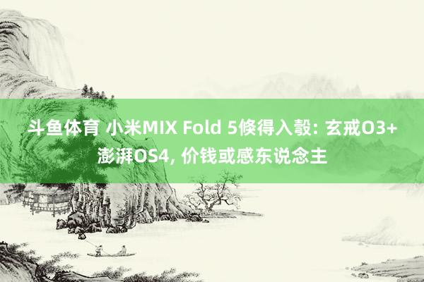 斗鱼体育 小米MIX Fold 5倏得入彀: 玄戒O3+澎湃OS4， 价钱或感东说念主